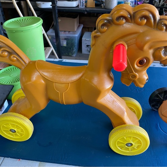 2 vintage blow mold child ride-on horse toys - Picture 2 of 5